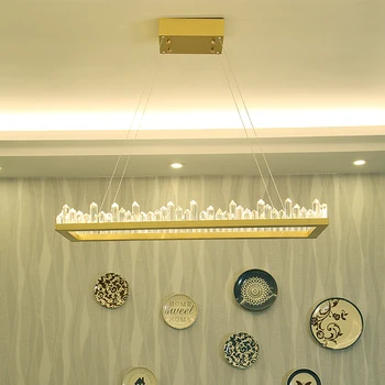 Candelabru de cristal minimalist modern, de lux atmosferă naturală inel living lampa Nordic restaurant, bar lămpi