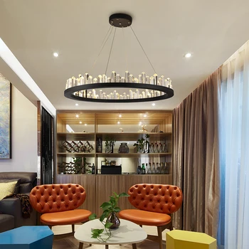 Candelabru de cristal minimalist modern, de lux atmosferă naturală inel living lampa Nordic restaurant, bar lămpi