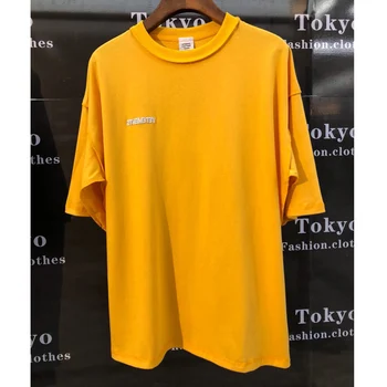 Vetements t-Shirt îmbrăcăminte de Lucru Îmbrăcăminte Bărbați Femei Mari Broderie de Culoare Solidă VTM Topuri Casual High Street tricouri Supradimensionate lable