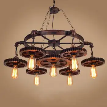 Retro pandantiv lampă Fier de Prindere LED Lampă de Plafon Industriale Candelabru E27 Iluminat Interior pentru Loft Bar Steampunk corp de iluminat