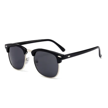 Metal Jumătate Cadru pentru Bărbați și Femei, ochelari de Soare UV400 Oglindă Designer de Brand Clasic Doamna Ochelari Ochelari de Plastic Acrilic