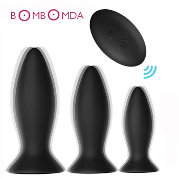 3Pcs de la Distanță fără Fir Jucarii Anale Anal Vibrator Pentru Bărbați Dop de Fund Masaj de Prostata USB ventuza de sex Masculin Masturbari Erotic Sex Toy