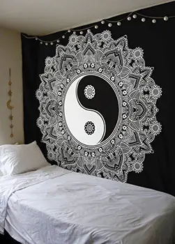 200*150cm Yin Yang Tipărite Lotus Tapiserie Bohemia Mandala Tapiserie de Perete Agățat de Perete Decor Hippie Tapiserie Plaja Yoga Mat