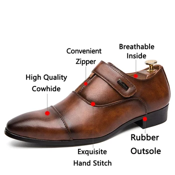 JUNJARM Nouă Bărbați Pantofi pentru Bărbați Calitate Oficială Pantofi Dantela-up de Oameni de Afaceri Oxford Pantofi Brand European Oameni Petrecere de Nunta Pantofi