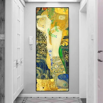 Clasic Artist Gustav Klimt sarutul Abstracte Pictura in Ulei pe Panza, Postere si Printuri Cuadros de Arta de Perete Imaginile Pentru Camera de zi