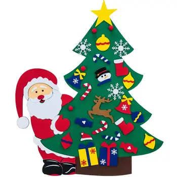 DIY Simțit Pom de Crăciun Artificial Copac Agățat de Perete Ornamente de Craciun pentru Cadouri de Anul Nou Jucarii Copii Acasă рождество