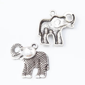 25 de piese retro de metal aliaj de zinc elefant pandantiv pentru DIY bijuterii handmade colier face 7493