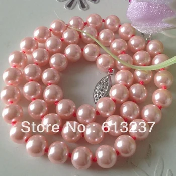 Frumos rotund roz coajă simulate-perla clasice 8mm 10mm 12mm 14mm margele diy femeie colier bijuterii de luare de 18 inch MY4066