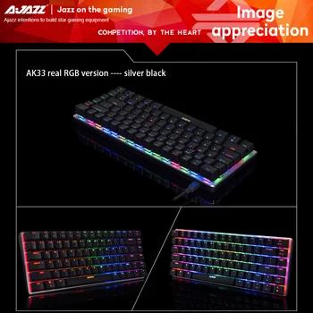AJAZZ AK33 Tastatură Mecanică RGB Tastaturi Jocuri 82 de Taste Albastru/Negru Comutatoare Anti-Ghosting pentru PTUG LOL DOTA 2 csgo