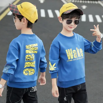 Baieti Tricou Crewneck Copii Copii Pulover Pulover Copii Mici Tineri Casual, Haine De Bumbac Stil Coreean Primavara Toamna
