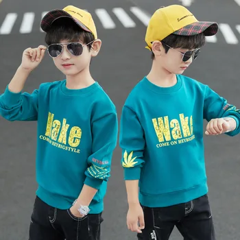 Baieti Tricou Crewneck Copii Copii Pulover Pulover Copii Mici Tineri Casual, Haine De Bumbac Stil Coreean Primavara Toamna