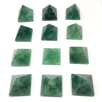 Piatra Naturala De Cristal Mineral Fluorit Verde Piramida Decor Acasă Amplificarea Energiei Roata Puls De Purificare Reparare