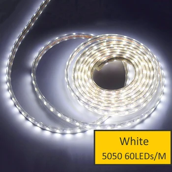 5050 RGB LED Strip 220V IP67 rezistent la apa Flexibile Panglică Lampă Diode SMD Banda Led-uri Controler de la Distanță IR 60LEDs/M Fâșii de Lumină JQ