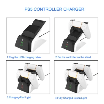 Dual Charger pentru DualSense de Încărcare Stație de Andocare cu LED Indicator NE Plug AC Adaptor pentru PlayStation 5 PS5 Wireless Controller