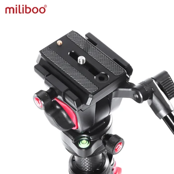 Miliboo MUFA Aluminiu Profesional Portabil T Camera Video pe Trepied cu Capul Hidraulic Suport Trepied