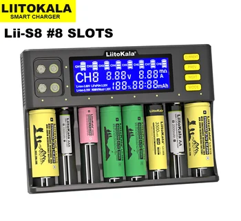 LiitoKala Lii-S8 Încărcător de Baterie Li-ion 3.7 V NiMH 1.2 V Li-FePO4 3.2 V IMR 3.8 V încărcător pentru 18650 26650 21700 26700 AA AAA
