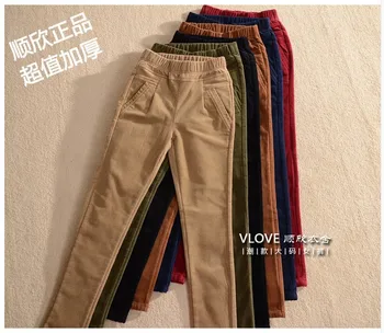 2020 femei Catifea casual pantaloni de bumbac de înaltă calitate, preț en-gros de mare talie elastic gros plus dimensiune XXL 3X; 4XL 5XL 6XL