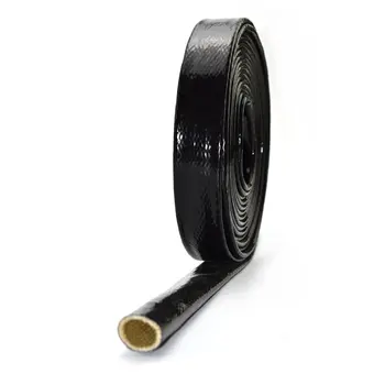Focul negru Maneca fibra de Sticla cu Panglica Flame Shield Firesleeving Căldură Scut Pentru Motor Furtun de Protecție