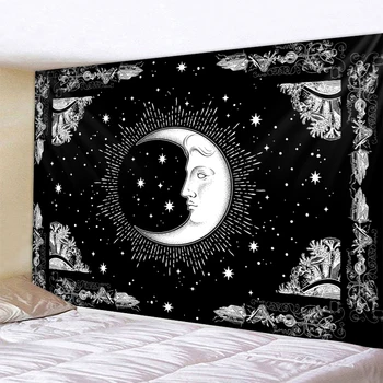 Tarot tapiserie de perete agățat de astrologie, divinație agățat de perete soarele și luna mandala vrăjitorie tapiserie tapiz psihedelice tapestr