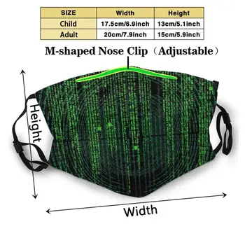 Matrix Cod Lavabile Refolosibile La Modă Gura Masca De Fata Cu Filtre Pentru Copil Adult Hacker Cod Program Cod De Cod De Computer