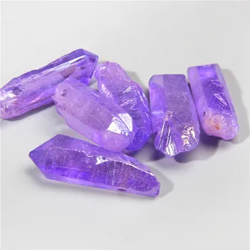 10buc violet Nugget stick punct de margele pandantiv Prime Cristale de Cuarț Puncte de Top Forate liber Chip Margele, pandantive Bijuterii
