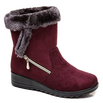 BEYARNE2019 cizme de iarna pentru femei, de pluș cald zăpadă cizme, pantofi pentru femei, cu fermoar, cizme de iarna pentru femei, plus dimensiune pantofi