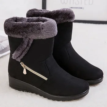 BEYARNE2019 cizme de iarna pentru femei, de pluș cald zăpadă cizme, pantofi pentru femei, cu fermoar, cizme de iarna pentru femei, plus dimensiune pantofi