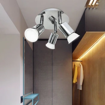 3 Modul Rotativ de Fier Conduse de Plafon Lumina Unghi Reglabil Prezenta Lampă GU10 Bec Living Cabinet CONDUS de Iluminat fața Locului