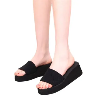 SAGACE 2018 Femei Vara Platforma Transparent rezistent la apa Sandale Wedge slide-uri Fete Papuci de moda tocuri inalte tocuri cui