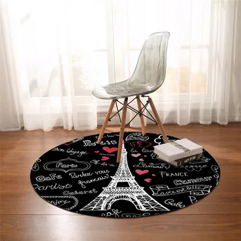2020 Nou Franța Paris Turnul Rotund Covoare Scrisori de Imprimare Zonă de Living Covor Alb și Negru Floor Mat Covor