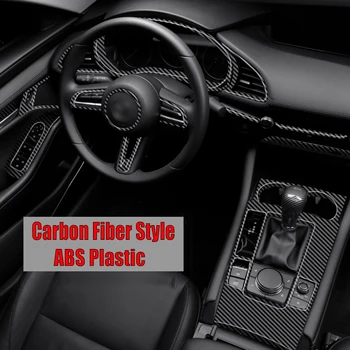 Pentru Mazda 3 2019-2020 Masina Schimbătorului de Viteze Cutie Panou de Control Central Capac din Fibra de Carbon Autocolante Tăiați Fâșii Garnitura Auto-styling