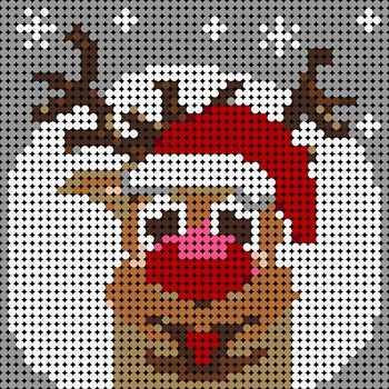 Crăciun Serie Elan Pixel de Artă Mozaic(48X48) MOC de Artă Creativă, Blocuri Vopsite Fundal Decorare Diy Jucării Cărămizi Copii