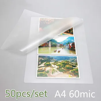 50PCS/lot de 60 de Microfon A4 Termice Folie de Laminare de COMPANIE pentru Foto/Files/Card/Imagine de Laminare Roll Fierbinte Pachete Rece Laminator de Hârtie