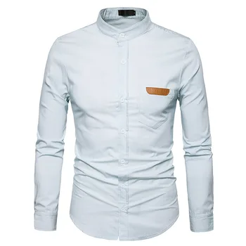 Barbati Blugi Tricou 2020 Brand Nou Pentru Bărbați Denim Camasa Casual Din Bumbac Mens Rochie, Tricouri Cu Maneca Lunga Slim Fit Tricou Henley Chemise Homme