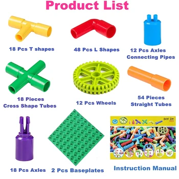 176 buc DIY Conducta de Apă Blocuri de Jucărie cu Storage placă de bază de Construcții de Conducte de Jucărie Jucării Educative Pentru Copii