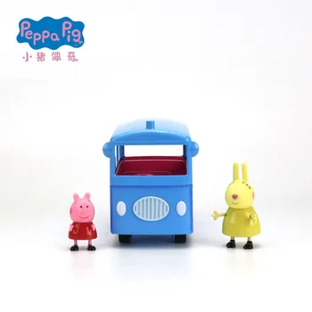 În 2020, Noi, Originale, PEPPA PIG Autobuz Școlar playset Peppa Dor de Iepure figura Păpuși pentru copii Ziua de nastere cadou de Crăciun de JUCĂRIE pentru COPII