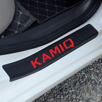 Autocolante auto Styling Decal Pentru Skoda Kamiq Fibra de Carbon Pragului de Ușă Placa Decor Autocolant Pentru Accesorii Auto Interior 4buc/Set