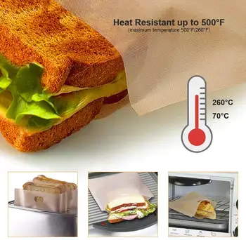 20buc/pachet Non Stick Prăjitor de pâine Pungi Reutilizabile Rezistente la Căldură Sandviș cu Brânză la Grătar Pâine Sac de Bucătărie Gătit, Prăjitor de pâine Saci