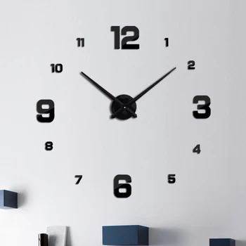 New sosire Cuarț ceasuri ceasuri de moda 3d real ceas de perete mare s-au grabit oglindă autocolant diy living decor de perete autocolant