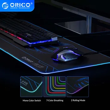 ORICO Mari Gaming Mouse Pad RGB Cauciuc Gros Mouse Pad Calculator Mousepad Birou Keyboard Mirco USB Tampoane Cu LED Backlit Soareci Mat