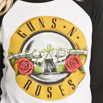 Femeile Guns n Roses Vara Topuri Doamnelor Scurt Tipărite Harajuku T-Shirt 2017 Stil Vintage Tricou Marime Mare pentru Femei Haine