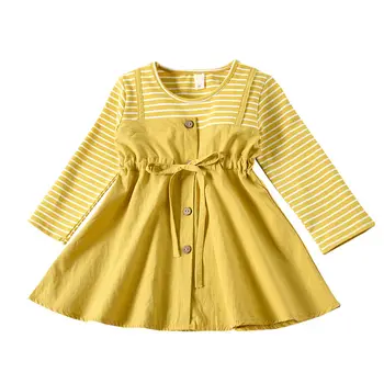 VIDMID Casual Copii Fată Dress Primăvară Fete Copii Long Sleeve Polka Dot Rochie de Printesa pentru copii copii cu dungi Haine P525