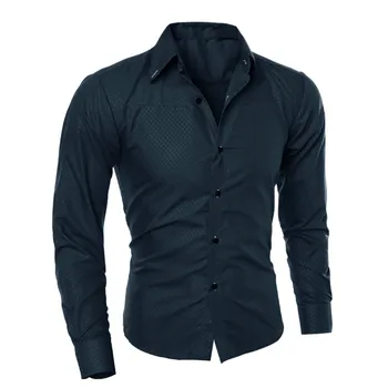 Men ' s cămașă casual cu maneci lungi culoare solidă cămașă de moda 2020 afaceri subțire de îmbrăcăminte pentru bărbați