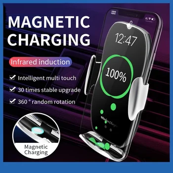 Tongdaytech 15W Masina Încărcător fără Fir Suport Pentru Iphone 11 12 Pro Max Samsung, actionare Automata cu Senzor Magnetic Încărcător Rapid In Masina Stand