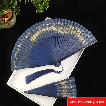 Stil chinezesc de mătase evantai，Femei pliere ventilator portabil，decor Acasă fan， dans de Nunta de Lux cadouri evantai de suveniruri