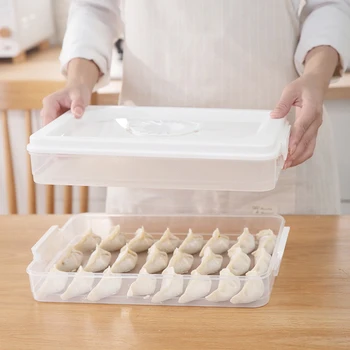 Multi-strat de aluat artefact creative frigider de depozitare coș cutie găluște cutie de ou transparent cutie proaspătă congelată cutie de plastic