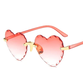 Femei fără ramă de ochelari de Soare Moda în formă de Inimă Ochelari de Soare pentru Loma de Epocă Drăguț 90 Degrade de Nuante Ochelari de soare UV400 GD98010-2