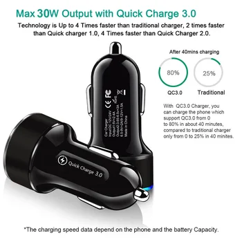 QC Quick Charge 3.0 Dual USB Masina Încărcător pentru iPhone 12 11 XR Max Xiaomi Samsung 3.0 Încărcare Rapidă Auto-Adaptor Încărcător în mașină
