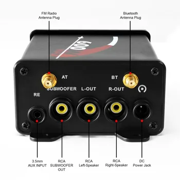 Aileap Motociclete/ATV-uri Sistem Audio cu Bluetooth, Radio FM, Intrare Aux Control cu Fir, O Pereche de 4