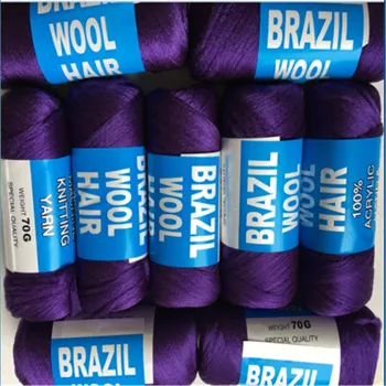 Colorate 70g/mingea 12 bile/lot brazilian lână pentru împletirea și răsucirea de lână de înaltă calitate parul